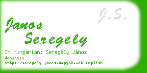 janos seregely business card